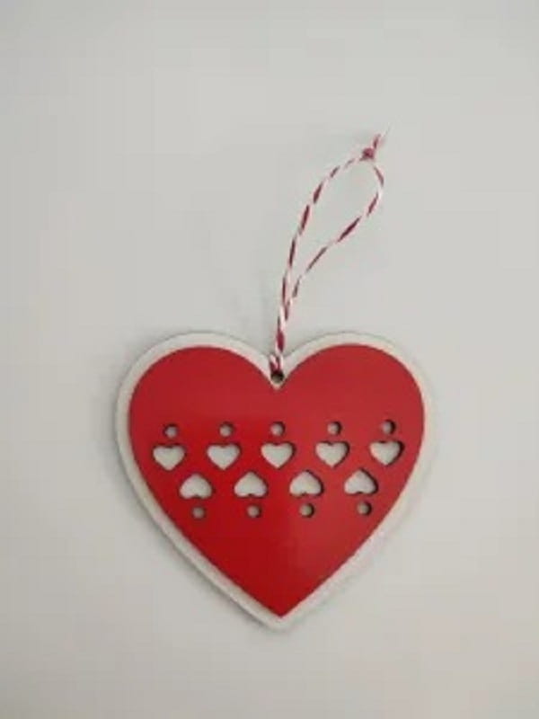 Laser Cut Two Layer Heart Christmas Ornament