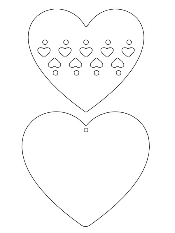 Laser Cut Two Layer Heart Christmas Ornament