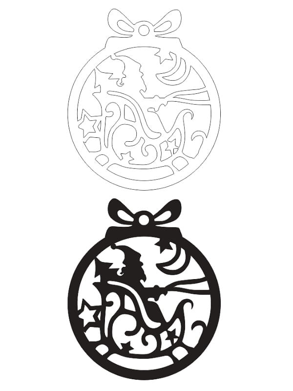 Laser Cut Santa Sleigh Holiday Bauble