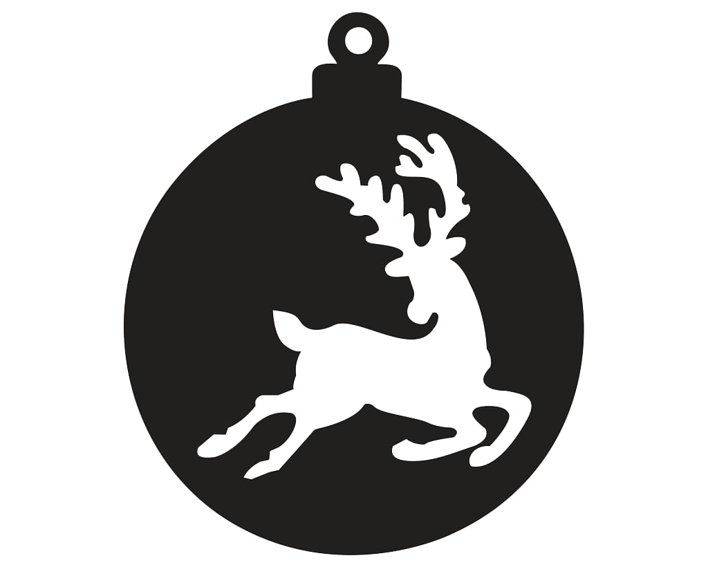 Laser Cut Reindeer Ornament Festive Holiday Tree Decor