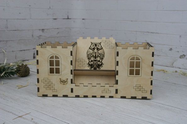 Laser Cut Fortress Pencil Holder With Phone Stand