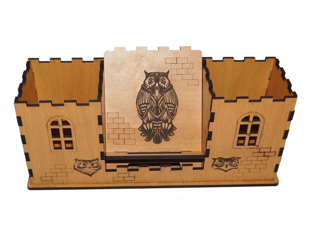 Laser Cut Fortress Pencil Holder With Phone Stand