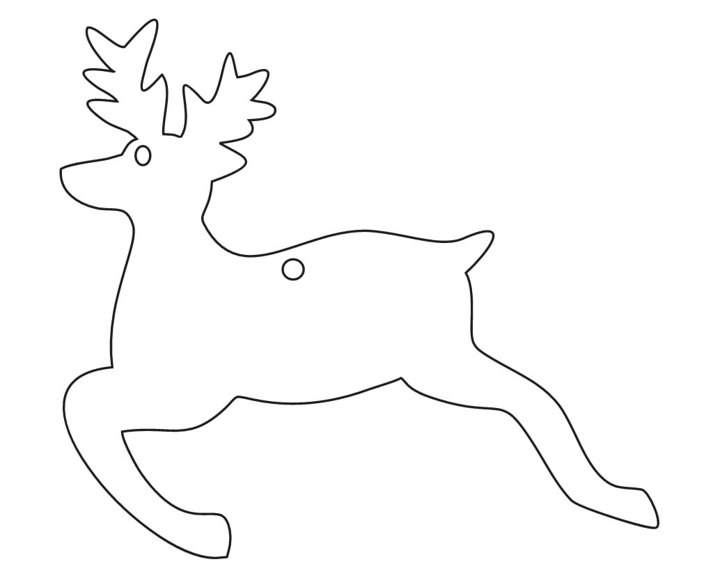Laser Cut Running Reindeer Christmas Ornament