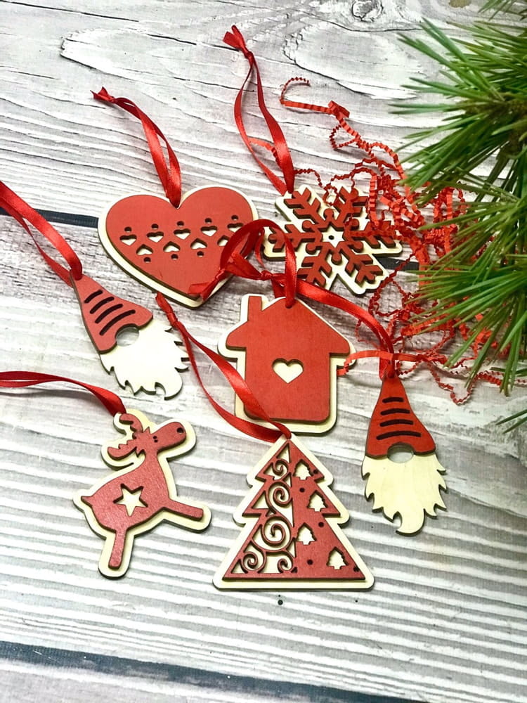 Laser Cut Two Layer Christmas Tree Toys