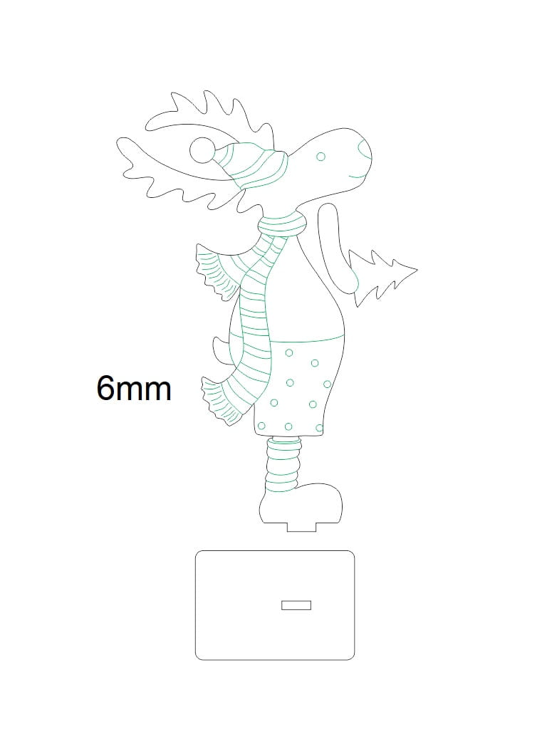 Laser Cut Cute Standing Deer Christmas Decor