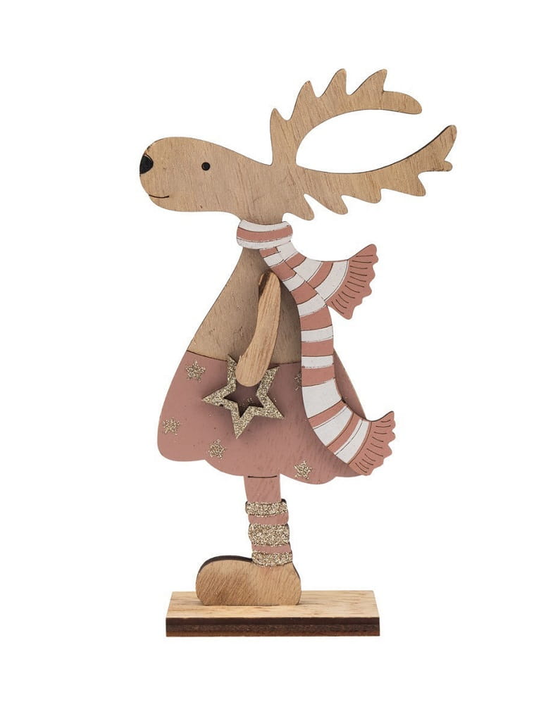 Laser Cut Cute Standing Deer Christmas Decoration