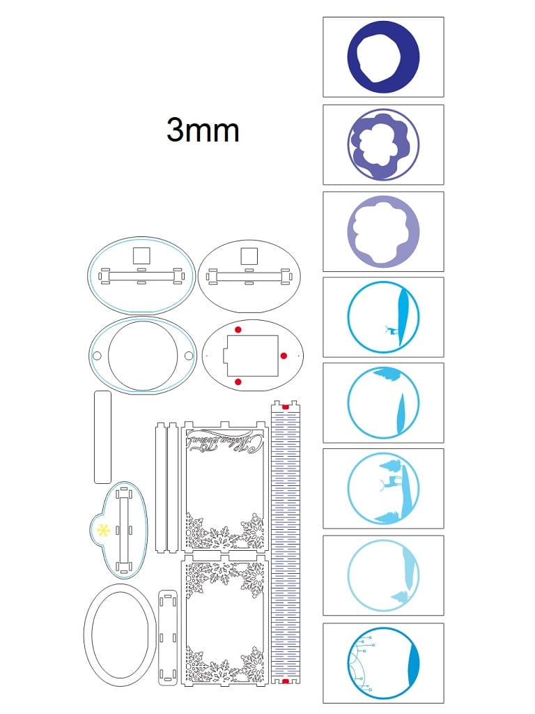 Laser Cut Wooden Christmas Decoration Lamp