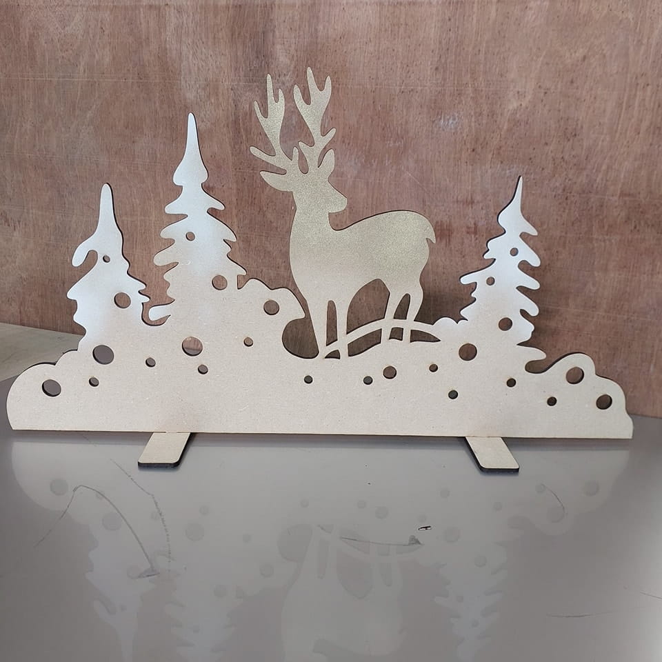 Laser Cut Christmas Village Display Stand Festive Holiday Decoration