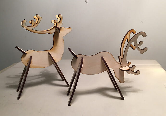 Laser Cut Free Standing Reindeer Christmas Decorations