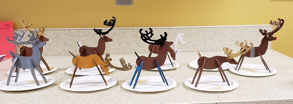 Laser Cut Free Standing Reindeer Christmas Decorations