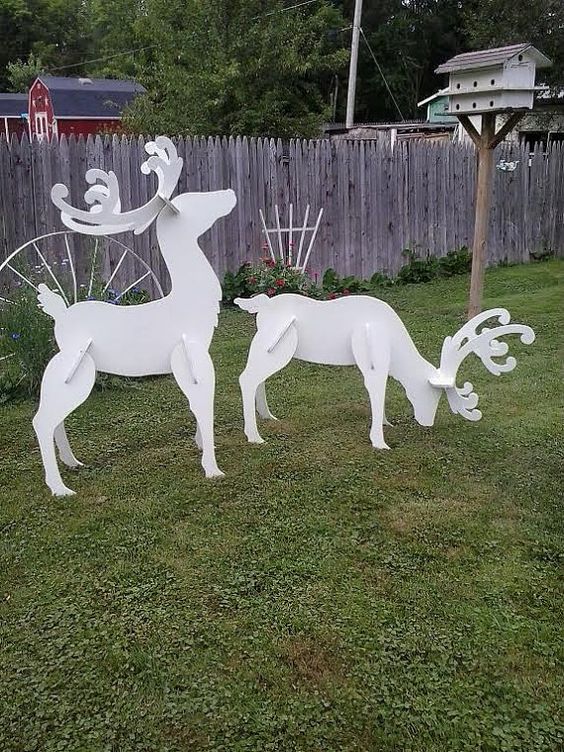 Laser Cut Reindeer Christmas Yard Decoration