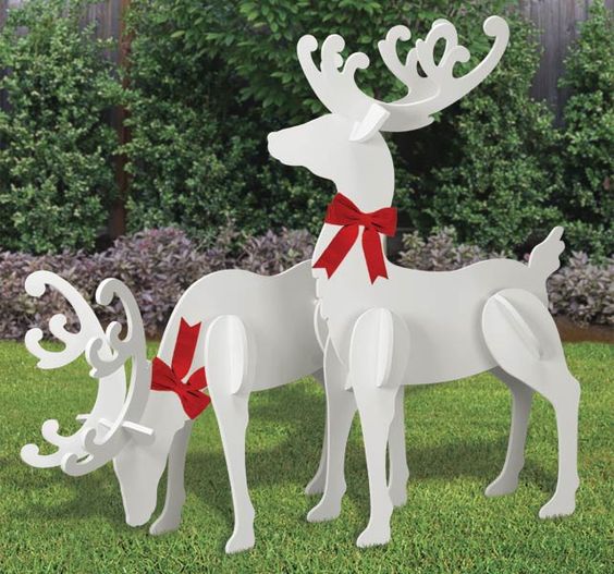 Laser Cut Reindeer Outdoor Christmas Decoration