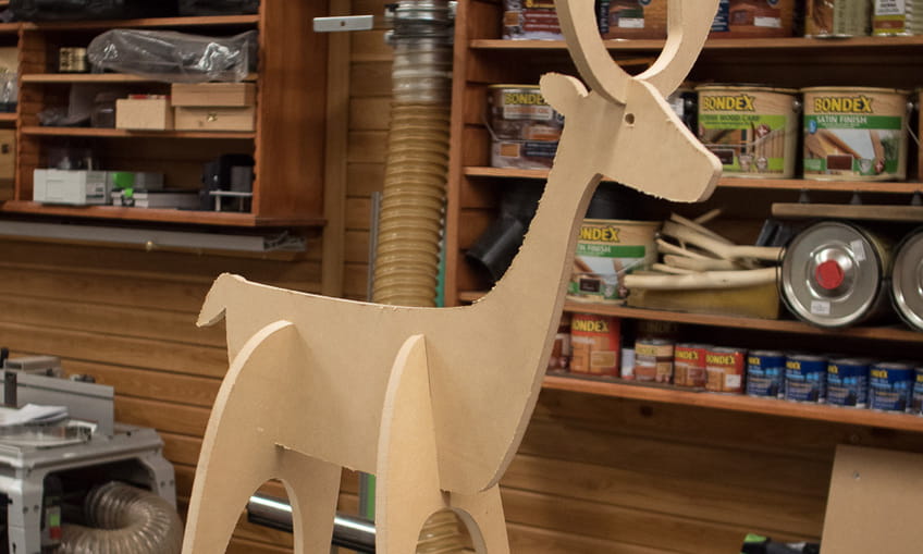 Laser Cut Wooden Rudolph Reindeer Decoration CNC Router Plan