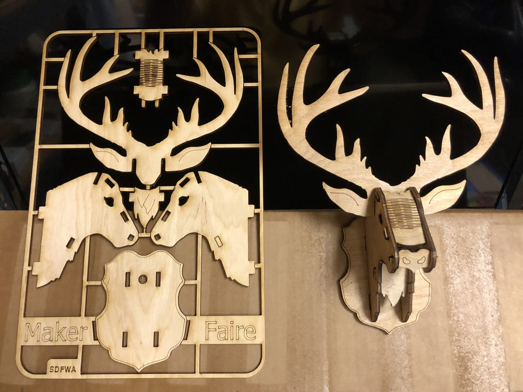Laser Cut Reindeer 3D Puzzle Holiday Card
