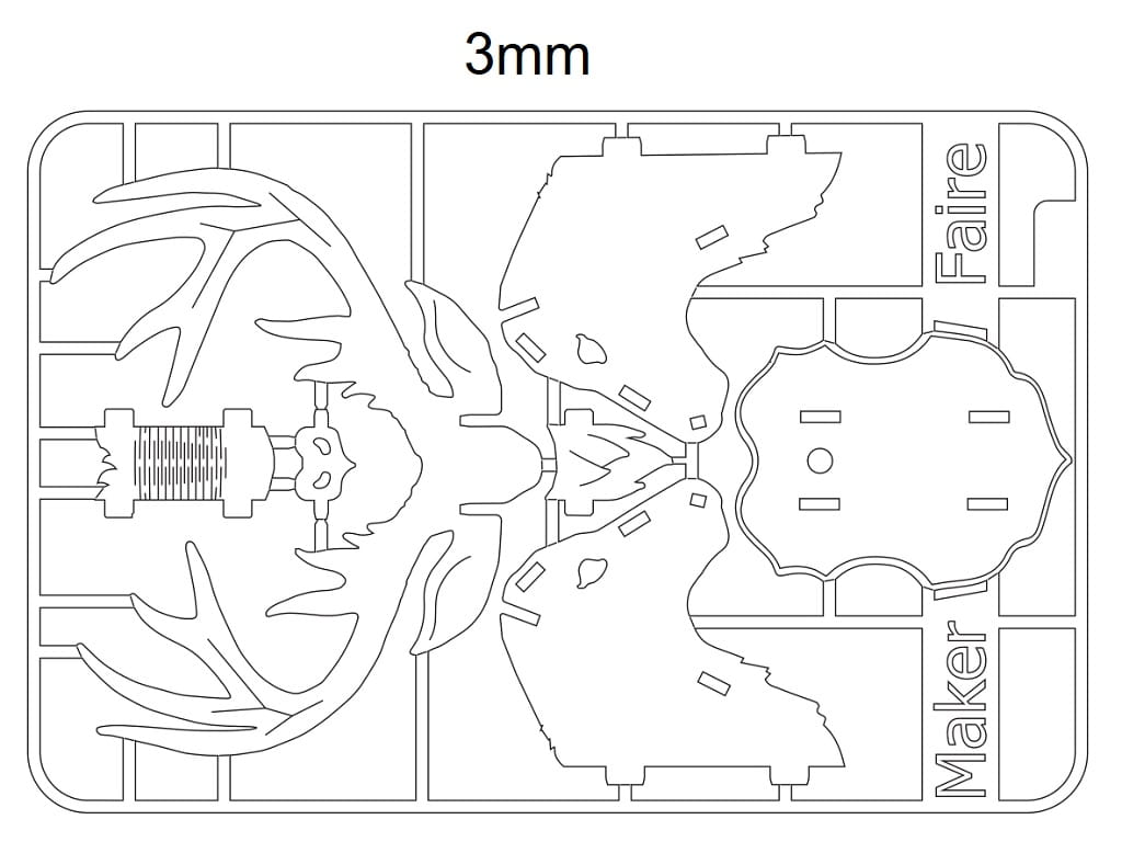 Laser Cut Reindeer 3D Puzzle Holiday Card