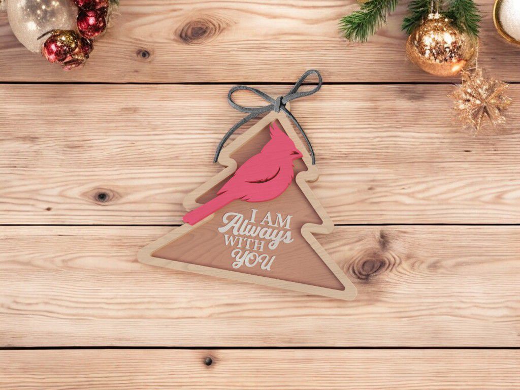 Laser Cut Cardinal Christmas Ornament