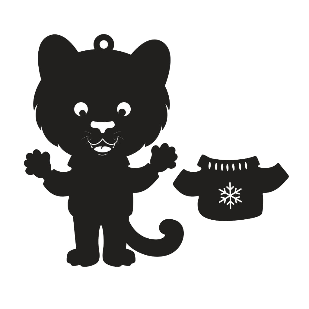 Laser Cut Cat Christmas Tree Ornament