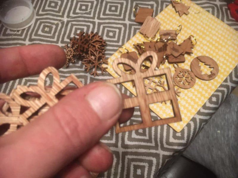 Laser Cut Present Christmas Tree Ornament
