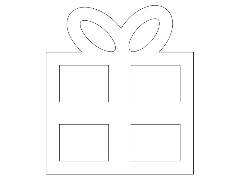 Laser Cut Present Christmas Tree Ornament