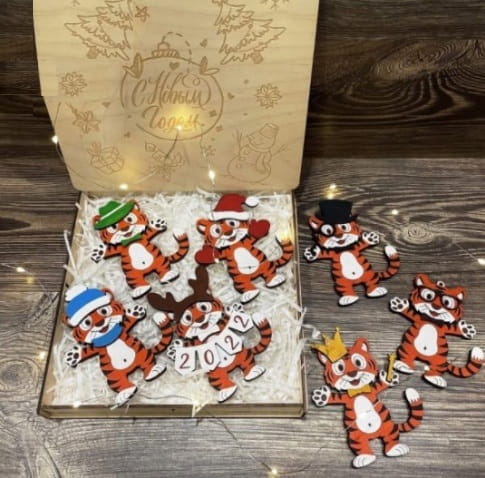 Laser Cut Tiger Cub Christmas Tree Toys