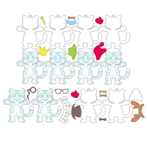 Laser Cut Tiger Cub Christmas Tree Toys