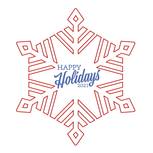 Laser Cut Happy Holidays Snowflake Ornament