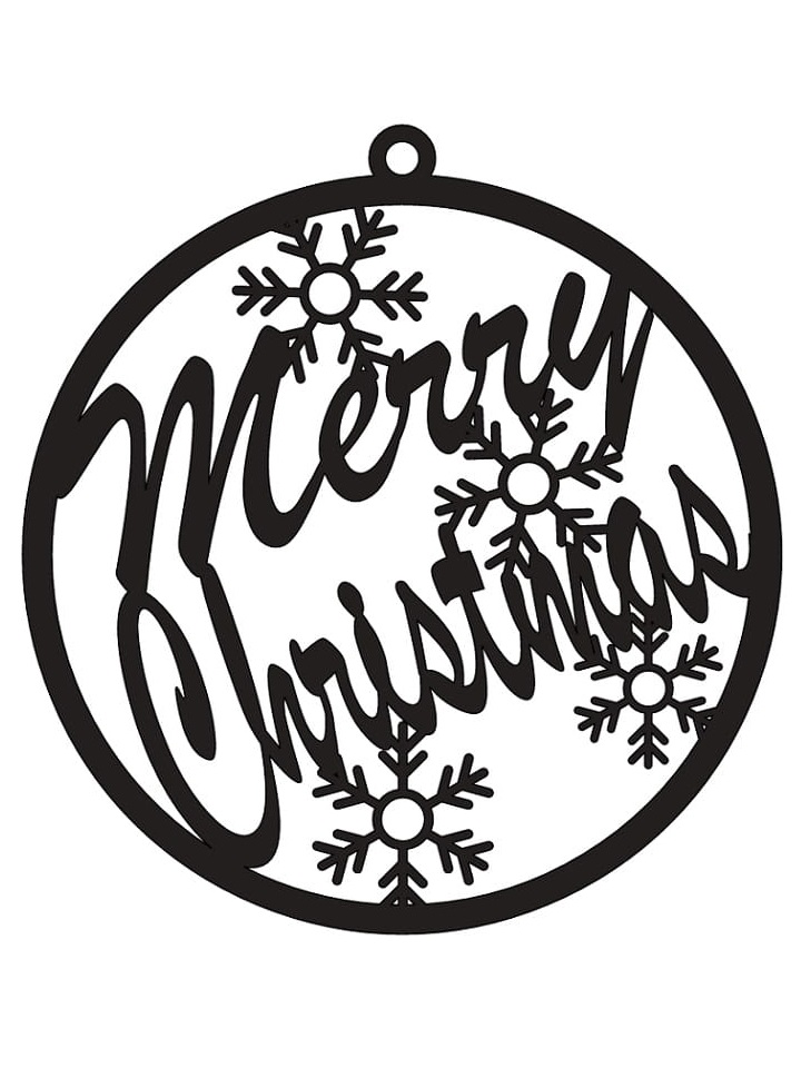Laser Cut Merry Christmas Snowflake Bauble