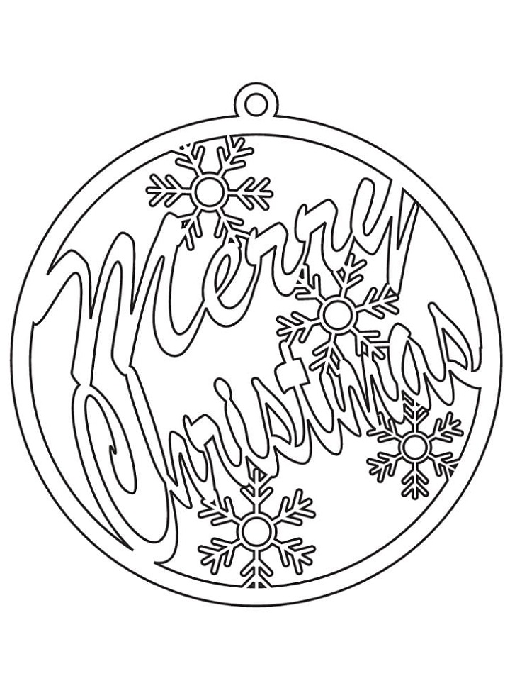 Laser Cut Merry Christmas Snowflake Bauble