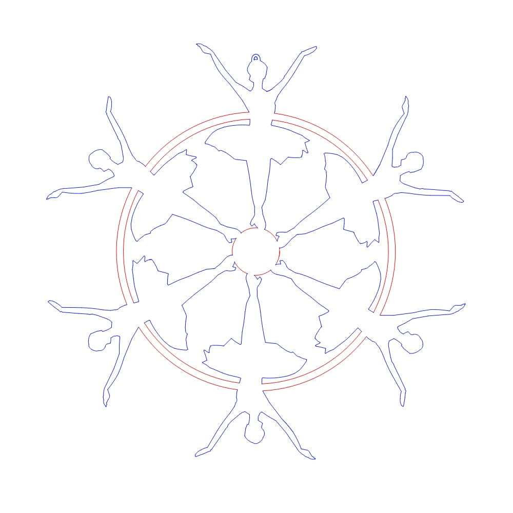 Laser Cut Ballerina Snowflake Ornament