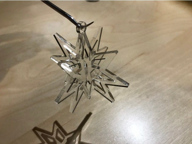 Laser Cut Hanging Christmas Tree Star Pendant