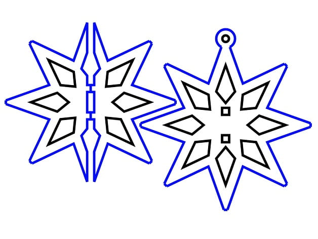 Laser Cut Hanging Christmas Tree Star Pendant