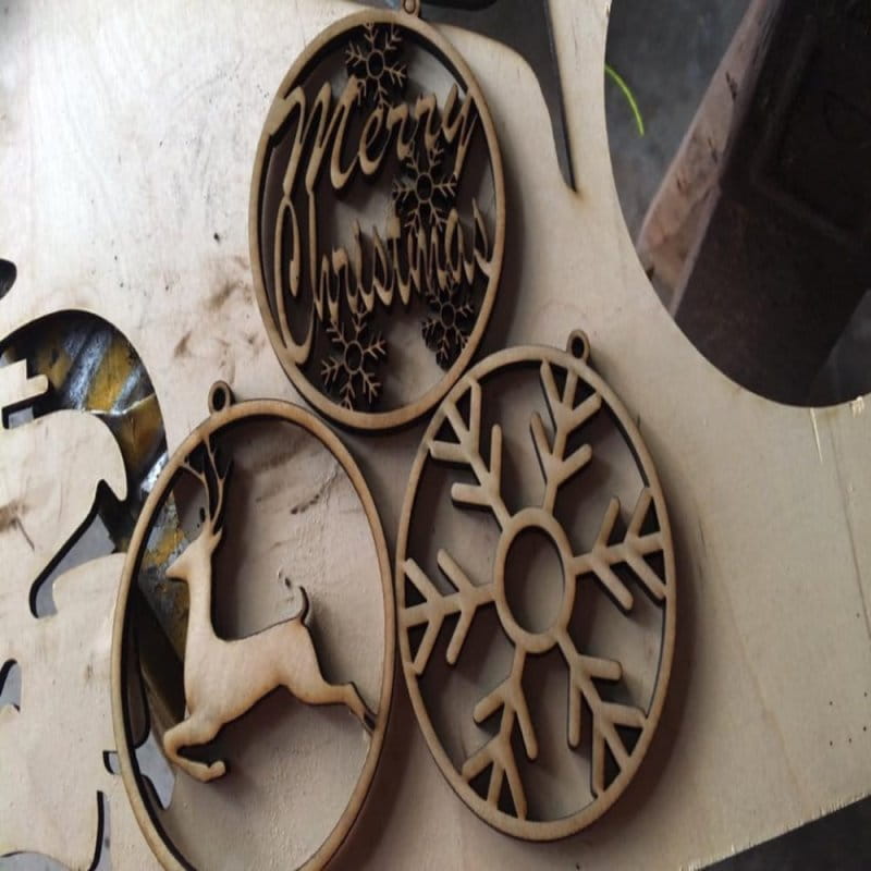 Laser Cut Wooden Christmas Tree Ornaments