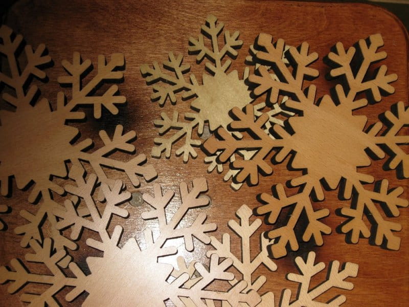 Laser Cut Wooden Snowflake Christmas Decor