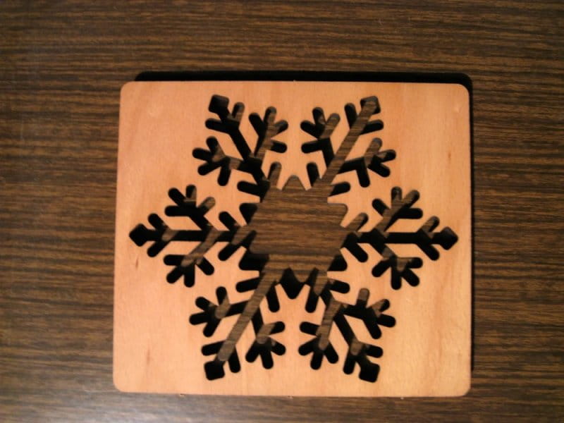 Laser Cut Wooden Snowflake Christmas Decor