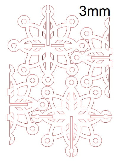 Laser Cut 3D Wooden Snowflake Ornament