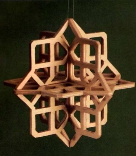 Laser Cut 3D Wooden Snowflake Holiday Ornament