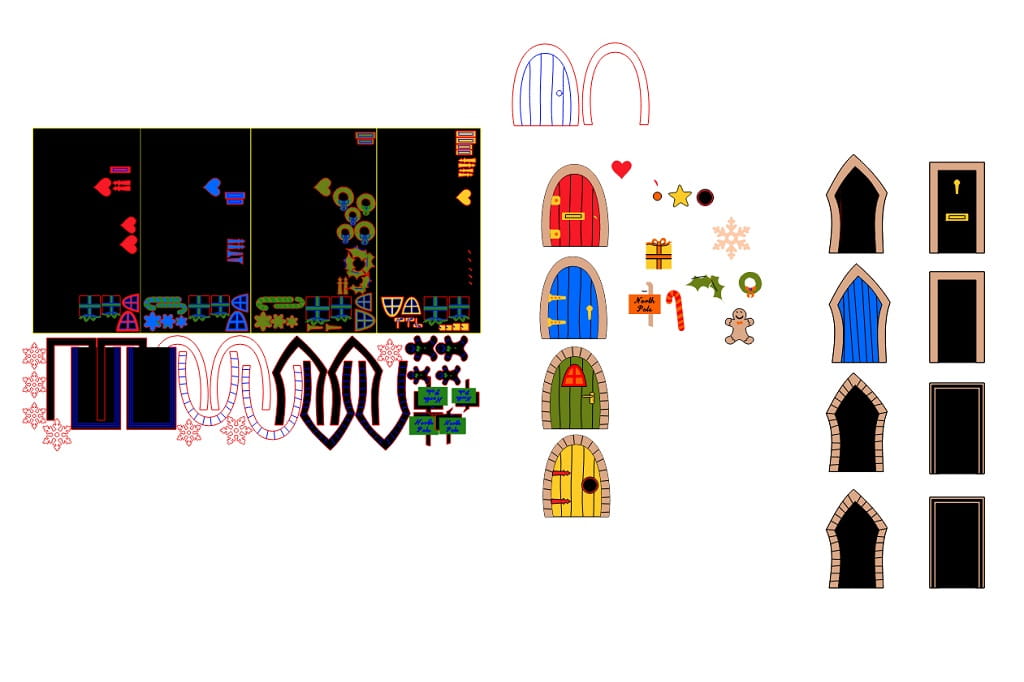 Laser Cut Christmas Door Decorations