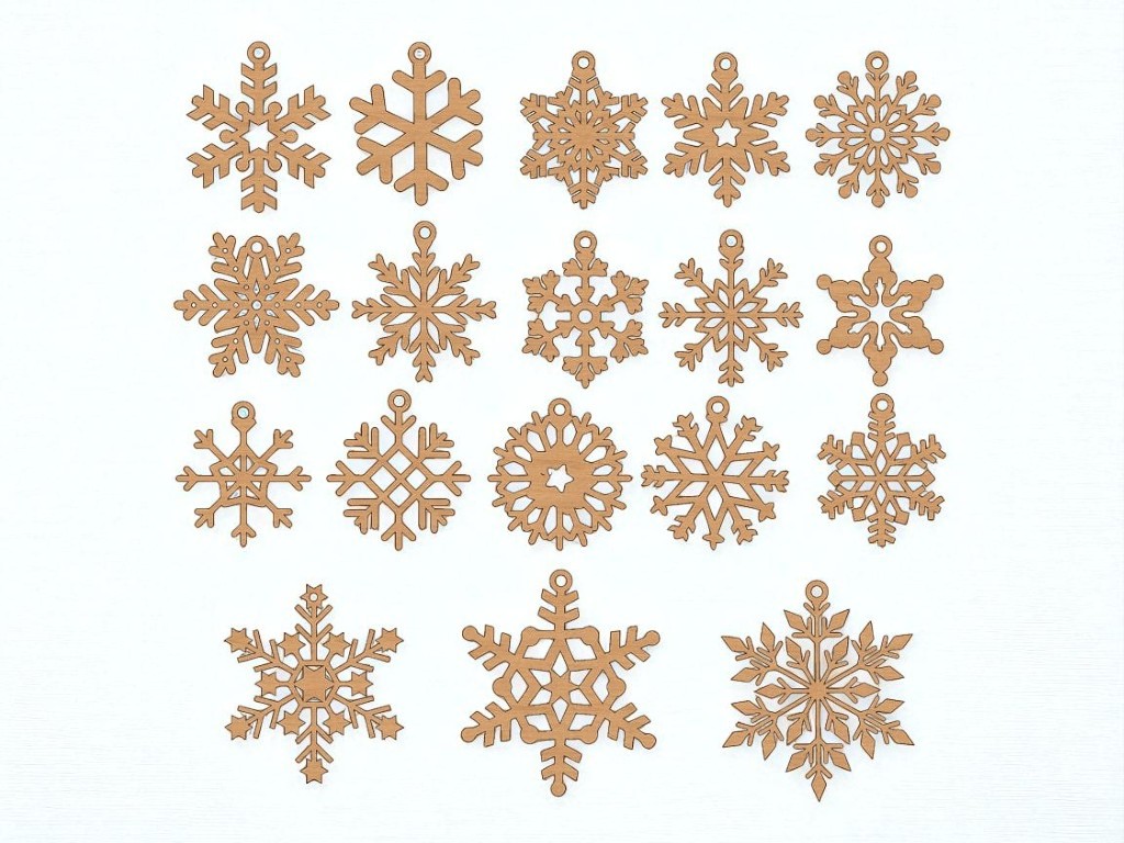 Laser Cut Snowflake Christmas Tree Ornaments