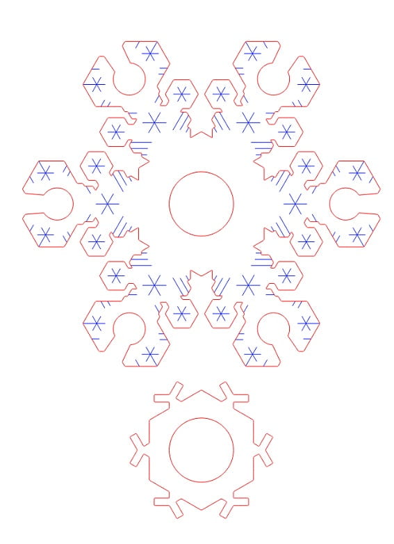 Laser Cut Wooden Snowflake Wine Butler