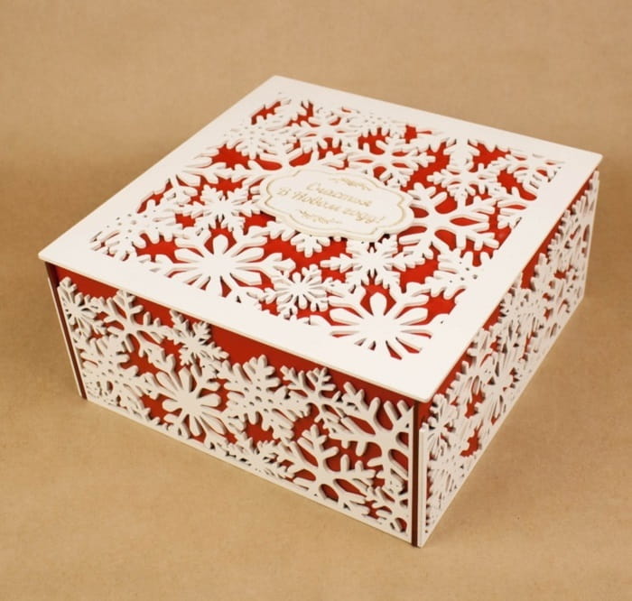 Laser Cut Snowflake Christmas Gift Box