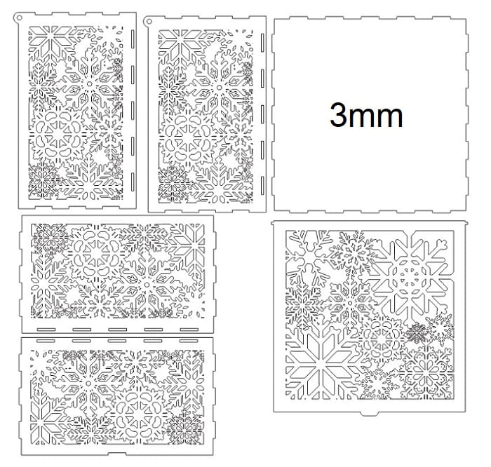 Laser Cut Snowflake Christmas Gift Box