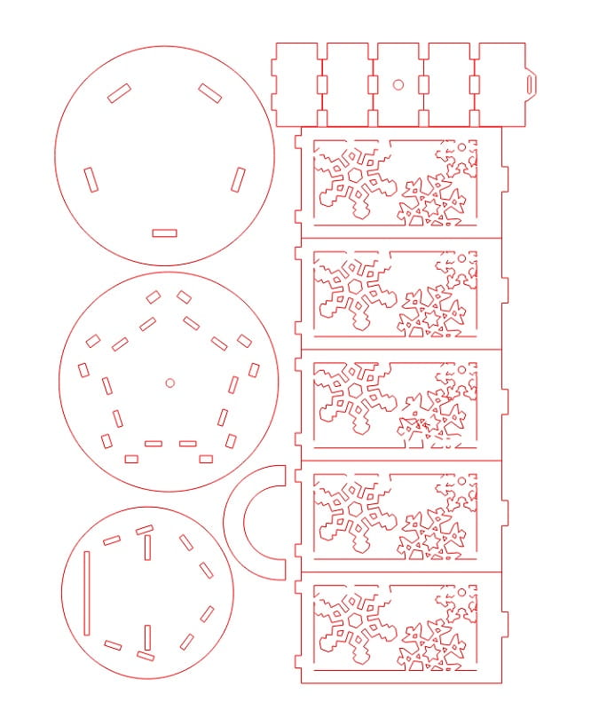 Laser Cut Decorative Snowflake Christmas Lantern