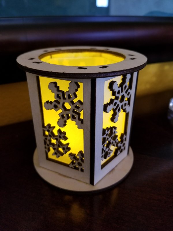 Laser Cut Snowflake Tealight Candle Holder