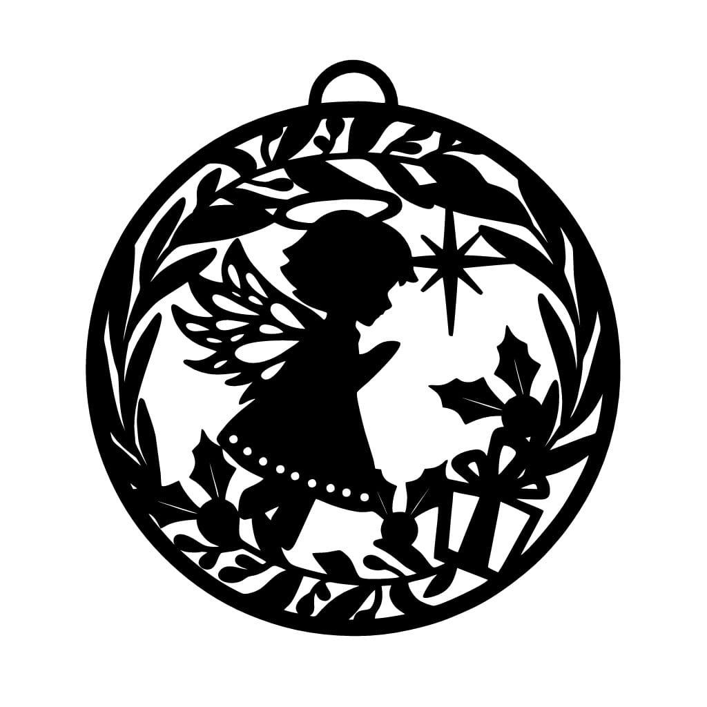 Laser Cut Angel Christmas Ball Ornament