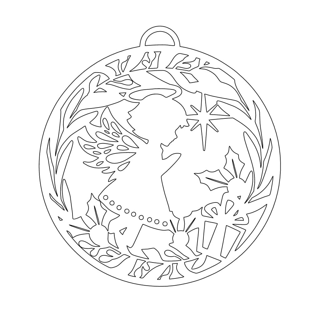 Laser Cut Angel Christmas Ball Ornament