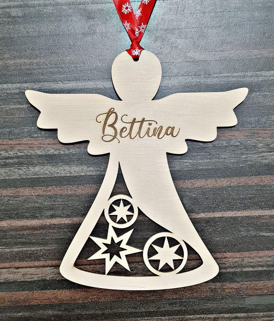 Laser Cut Angel Christmas Tree Hanging Ornament