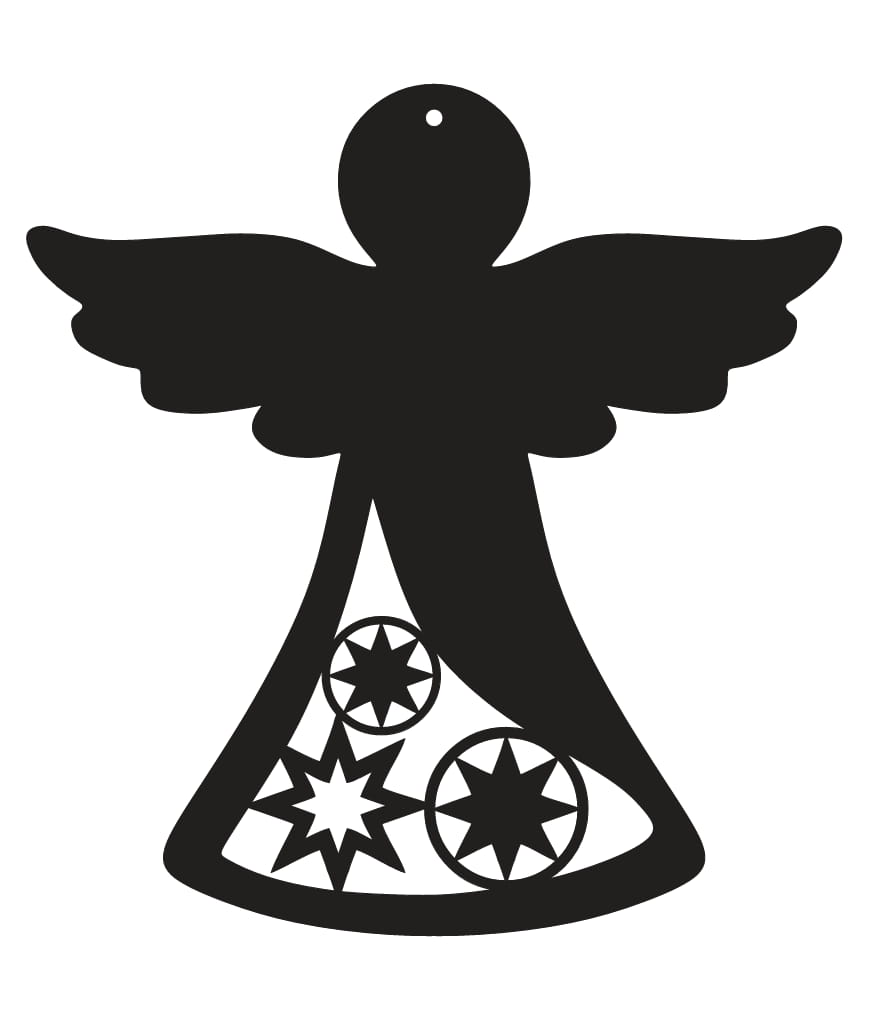 Laser Cut Angel Christmas Tree Hanging Ornament