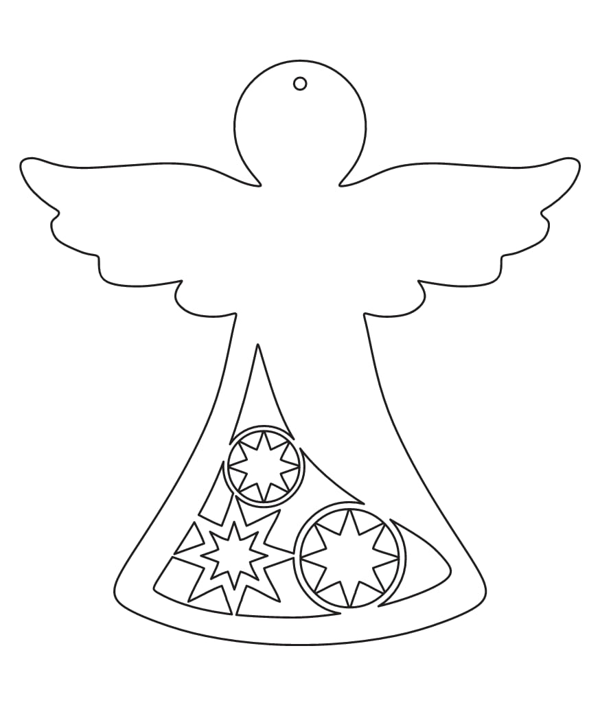 Laser Cut Angel Christmas Tree Hanging Ornament