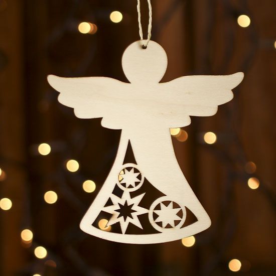 Laser Cut Angel Festive Holiday Ornament