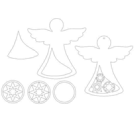 Laser Cut Angel Festive Holiday Ornament